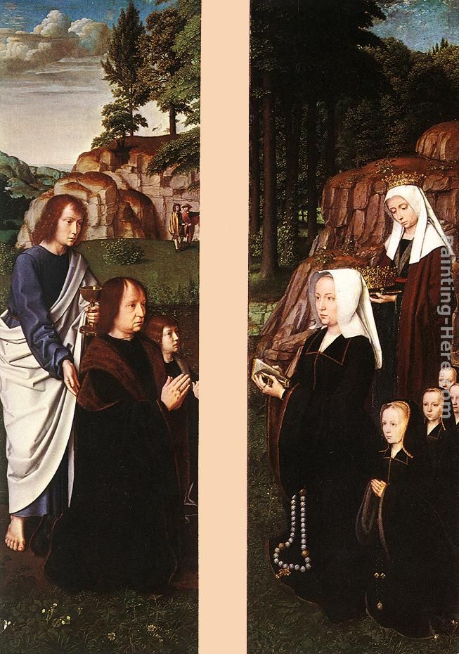 Triptych of Jean Des Trompes (side panels) painting - Gerard David Triptych of Jean Des Trompes (side panels) art painting